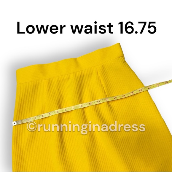 Vintage 70’s Yellow High Waisted Double Side Slit Maxi Skirt See Measurement - Picture 10 of 16